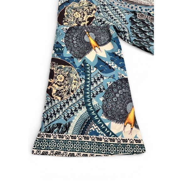 Sheilay Peacock Blue Pattern Kaftan Dress Resort Beach Cover Up Casual Dress XL - Picture 4 of 8